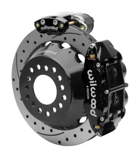 Wilwood Dynalite 13-Inch Rear Disc Brake With Electronic Parking Brake - Drilled & Slotted Rotor, Black Caliper