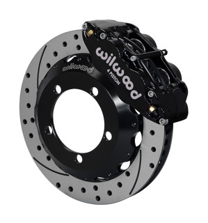 Wilwood Superlite 13-Inch Front Disc Brake Kit With Drilled and Slotted Rotors and BlackCalipers