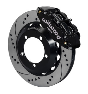 Wilwood Superlite 14-Inch Front Disc Brake Kit with Drilled and Slotted Rotors and Black Calipers